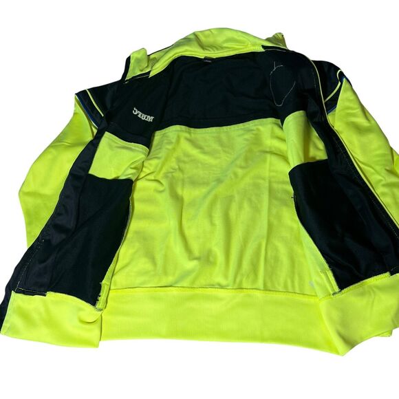 Manchester United Optic Yellow Black Full Zip Track Jacket Mens Sz Small Soccer - Picture 4 of 12